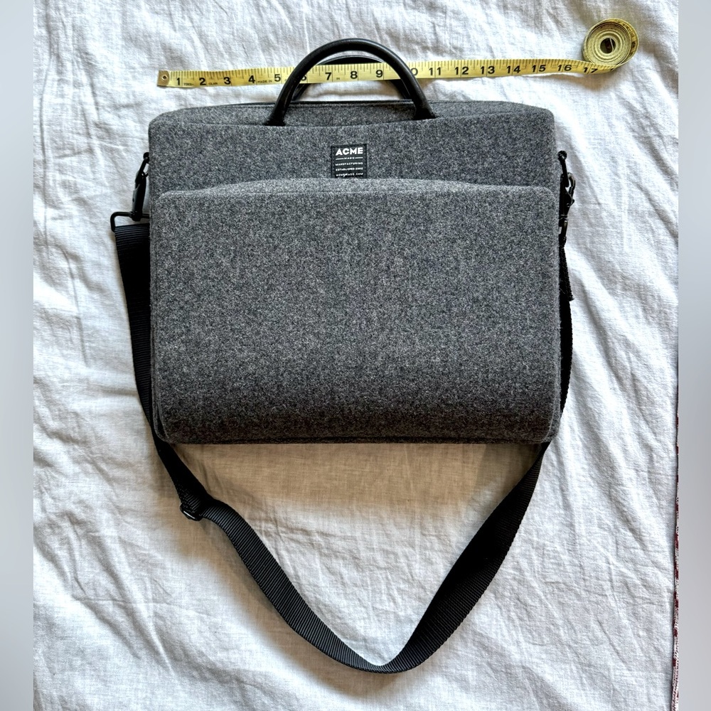 Acme grey wool briefcase/ 15” laptop case